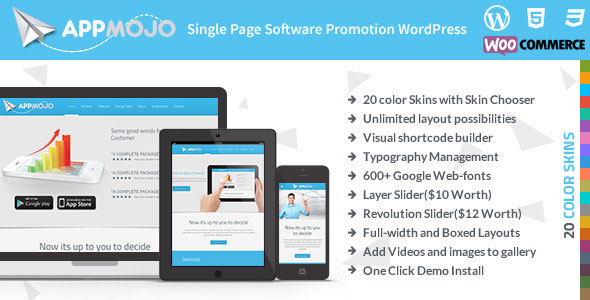 App Mojo v3.2 - Single Page Software Promotion WordPress Theme
