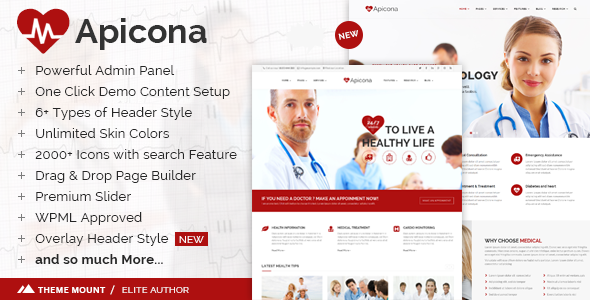 Apicona v14.1.0 - Health & Medical WordPress Theme