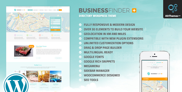 Business Finder â€“ Directory Listing WordPress Theme