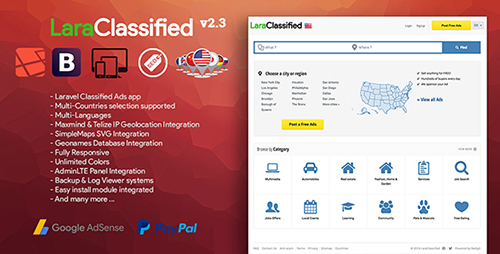 LaraClassified v2.5 â€“ Geo Classified Ads CMS