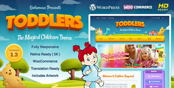 Toddlers v1.3.5 - Kids, Child Care & Playgroup WordPress Theme