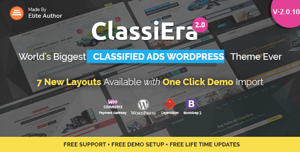 Classiera v2.0.10 - Classified Ads WordPress Theme