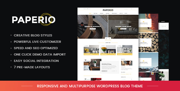Paperio v1.6 - Responsive and Multipurpose Blog Theme