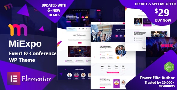 MiExpo v1.0 - Event Conference Elementor WordPress Theme