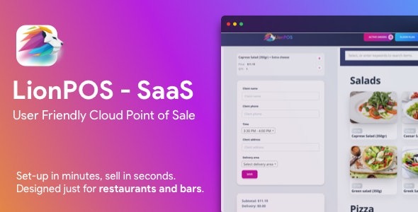 Lion POS Nulled SaaS Point Of Sale Script for Restaurants and Bars with floor plan Free Download